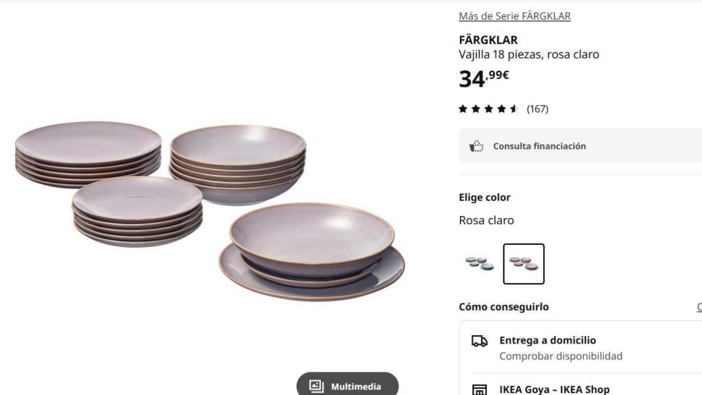 Vajilla 18 piezas.