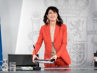 La ministra de Igualdad, Ana Redondo, este martes en la rueda de prensa posterior al Consejo de Ministros.
