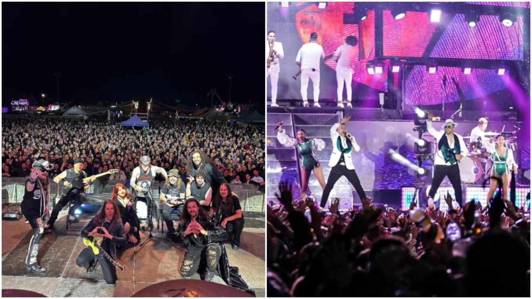 Actuación del Mago de Oz y de la orquesta París de Noia