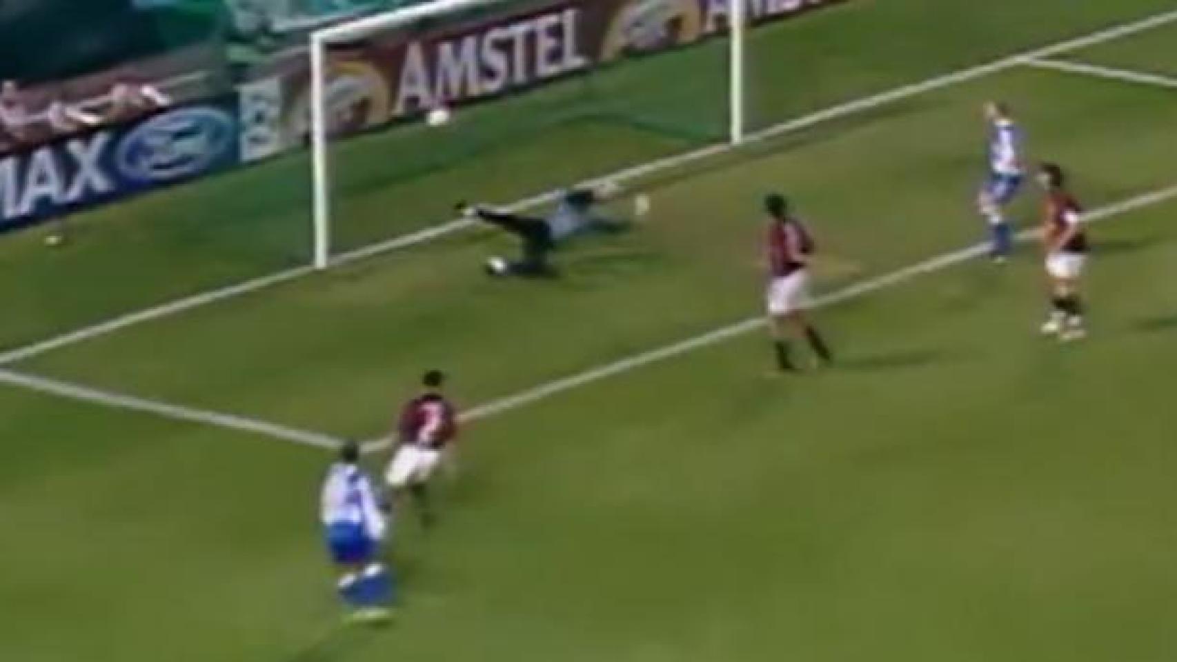 Momento del partido contra el Milan
