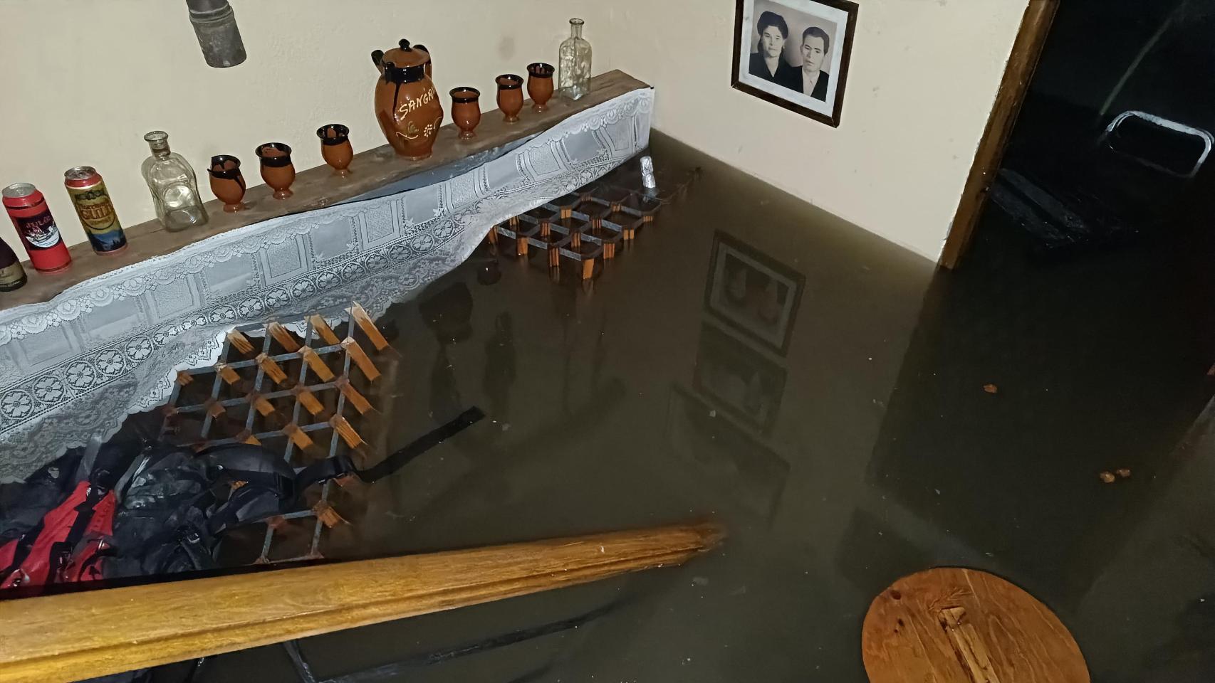 Una vivienda anegada en Talavera de la Reina.