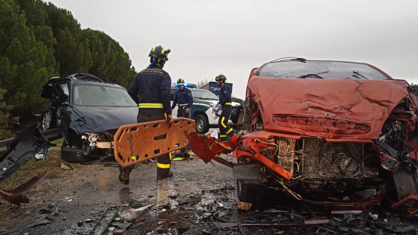 Foto de archivo de un accidente en la N122 en el término municipal de Sardón de Duero
