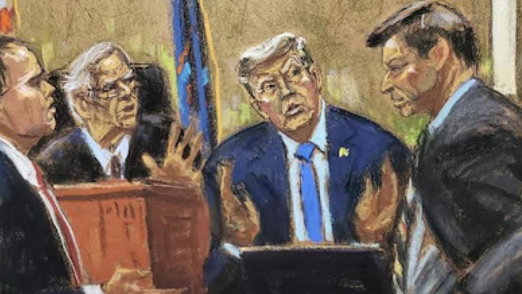 Dibujo del juicio Trump v. Barbara.