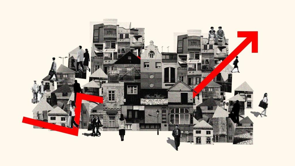Ilustración del alza de los precios de la vivienda