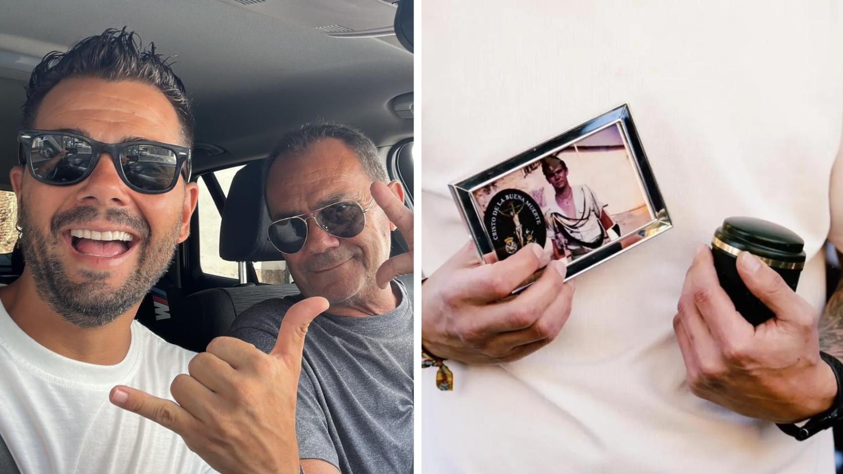 Una imagen de José con Sergio y de Sergio en el traslado de Mena.