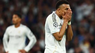 Mbappé se lamenta de una ocasión fallada en el partido ante el Bayern.