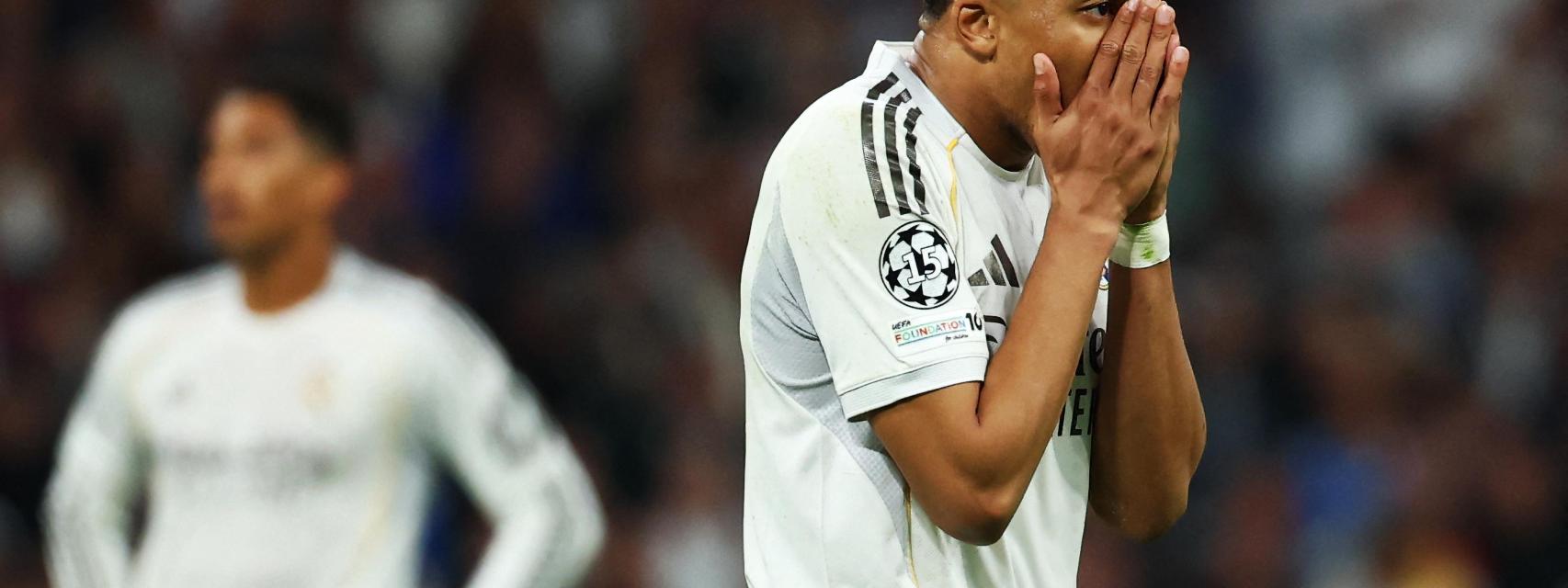 Mbappé se lamenta de una ocasión fallada en el partido ante el Bayern.