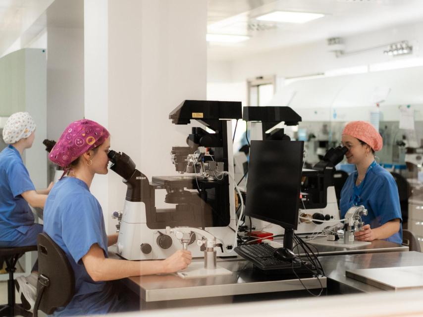 El laboratorio de fertilidad de la clínica.