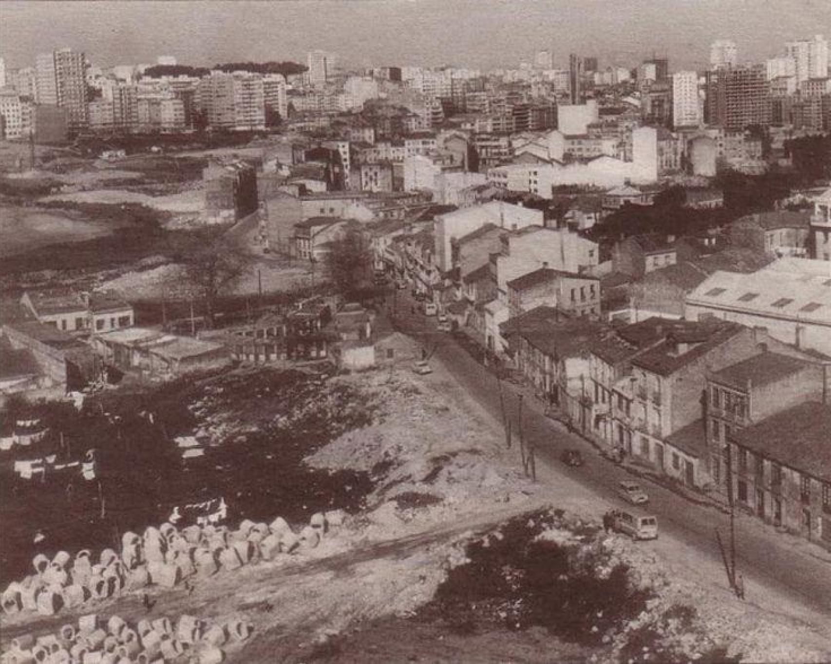 Avenida de Monelos en torno a 1970