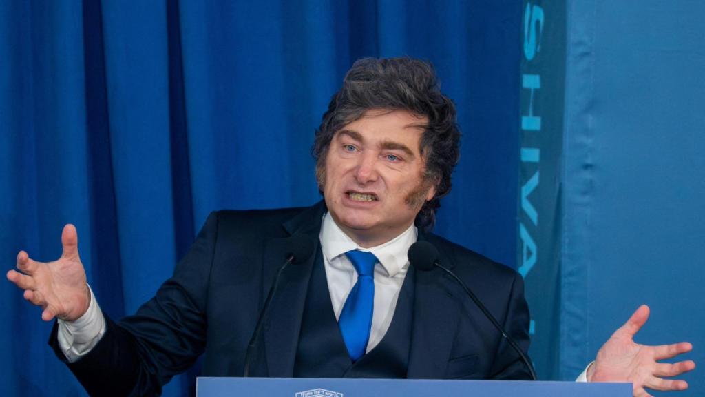 El presidente argentino, Javier Milei, durante una charla en una universidad.