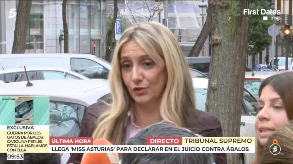 Claudia Montes atiende a la prensa a su llegada al Supremo.