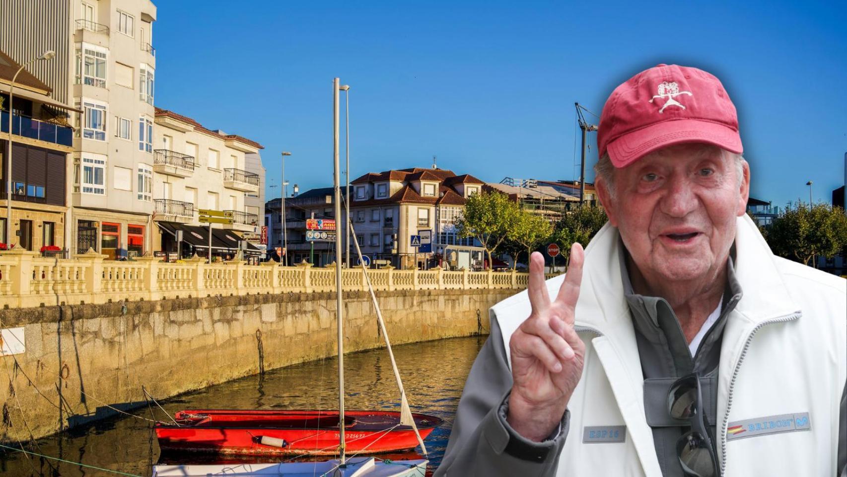 El rey Juan Carlos I en Sanxenxo en un montaje de JALEOS.