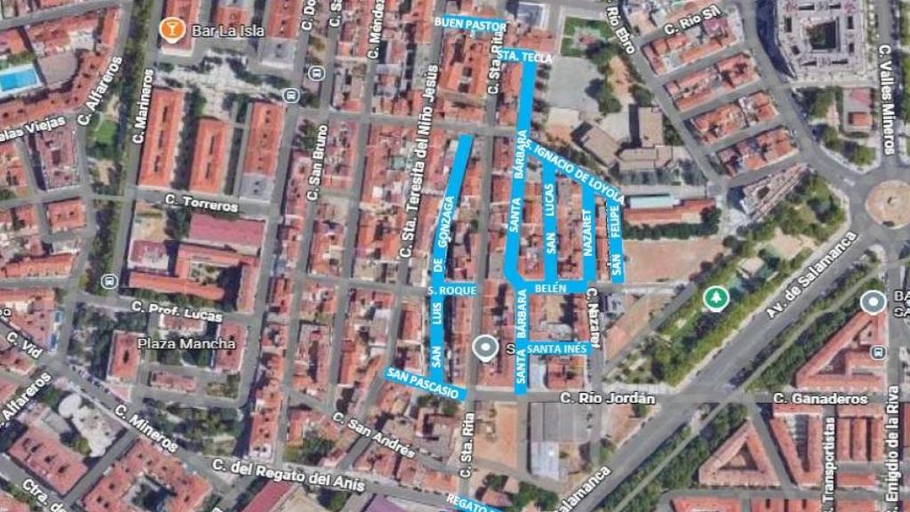 Imagen del tramo de red que se va a renovar en el barrio Blanco.