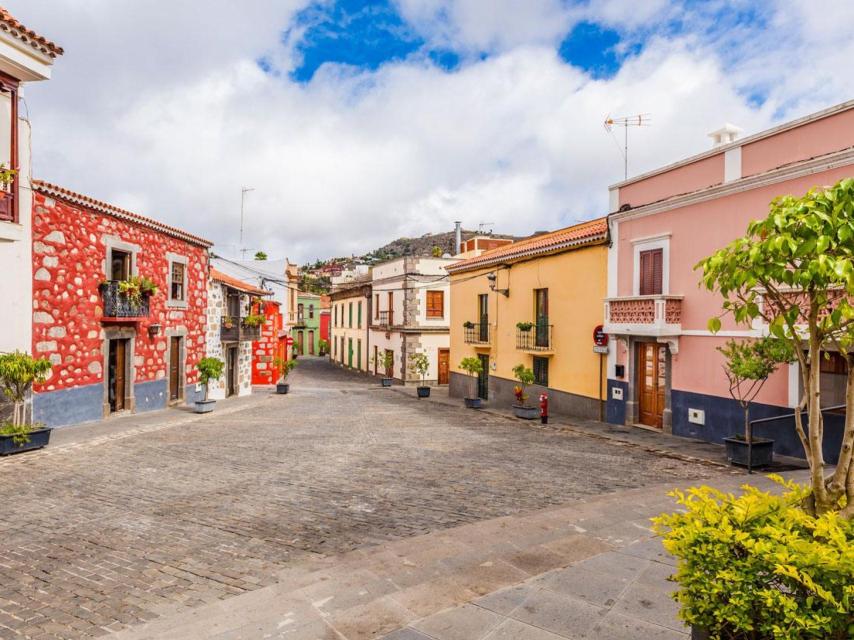 Vista de la Calle Real, en la localidad de Santa Brígida, en Gran Canaria.