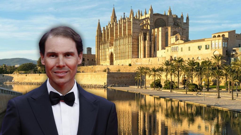 La catedral de Mallorca  y Rafa Nadal en un montaje de JALEOS.