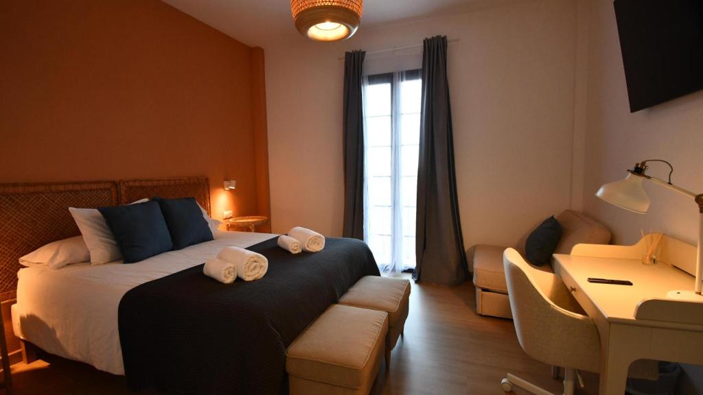 Una de las habitaciones del hotel rural.
