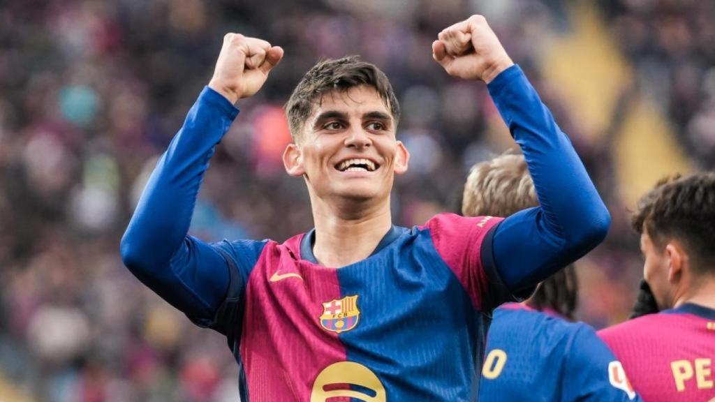 Gerard Martín, durante un partido con el Barça.