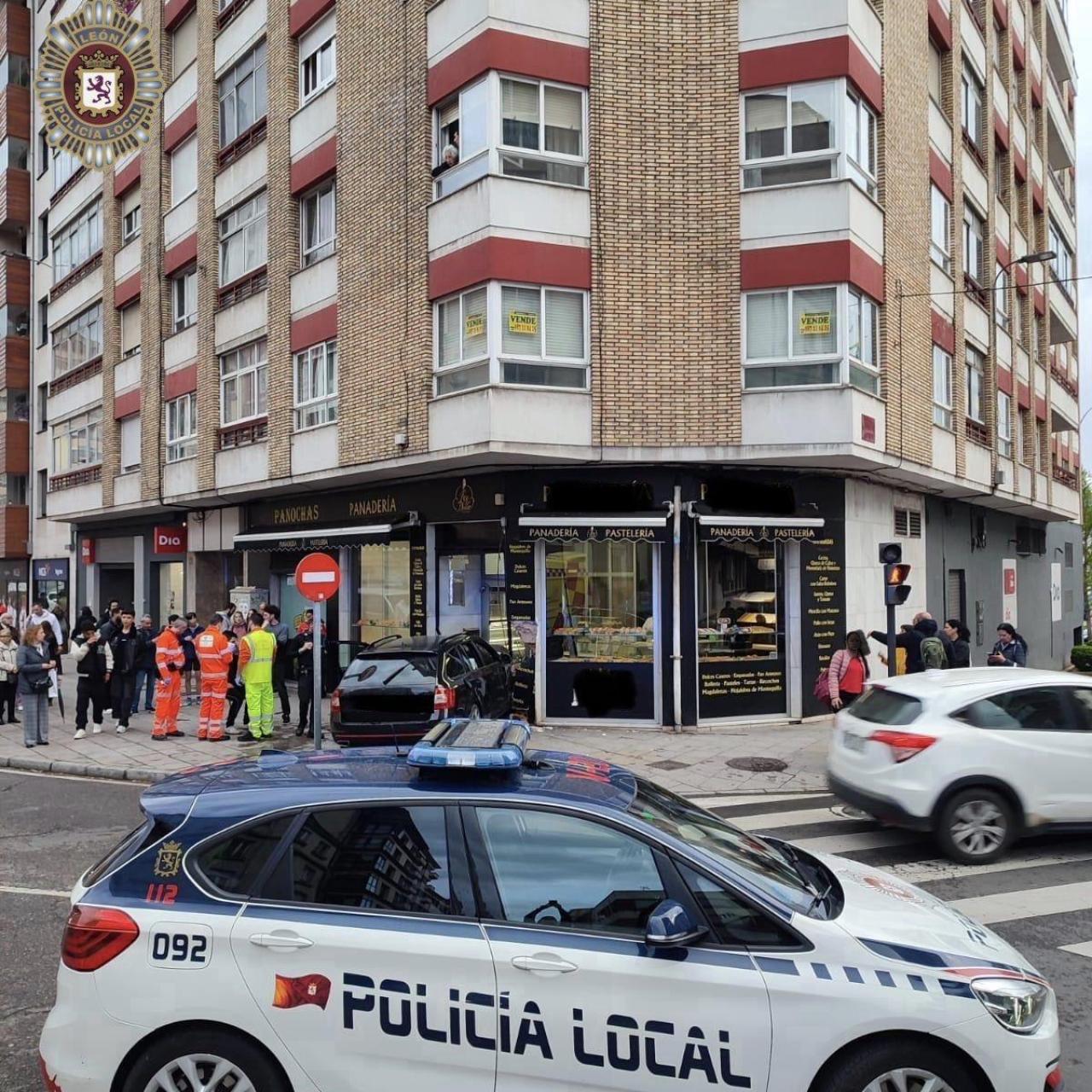 El vehículo accidentado en León