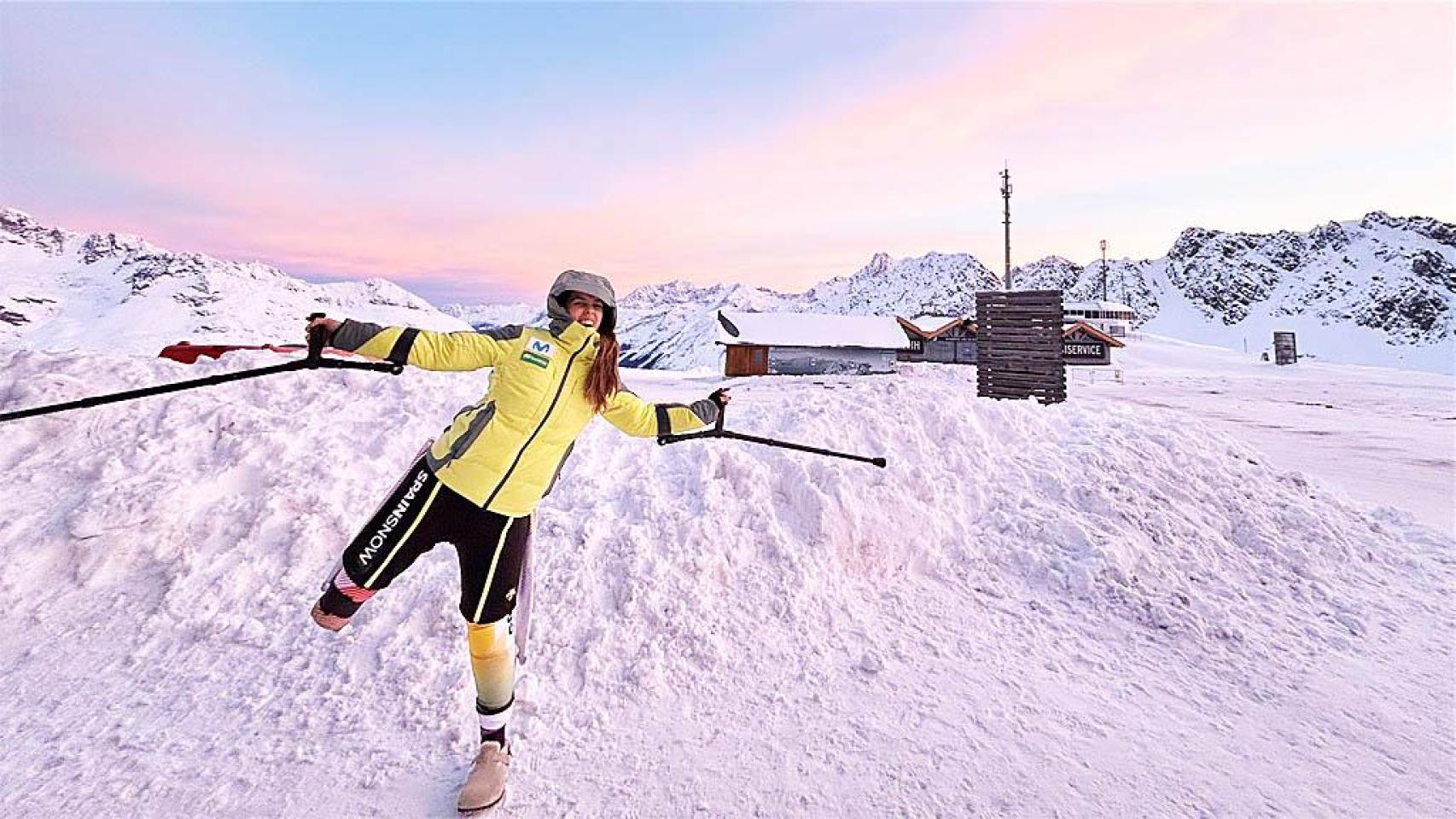 María Martín-Granizo Ferreiro en la nieve.