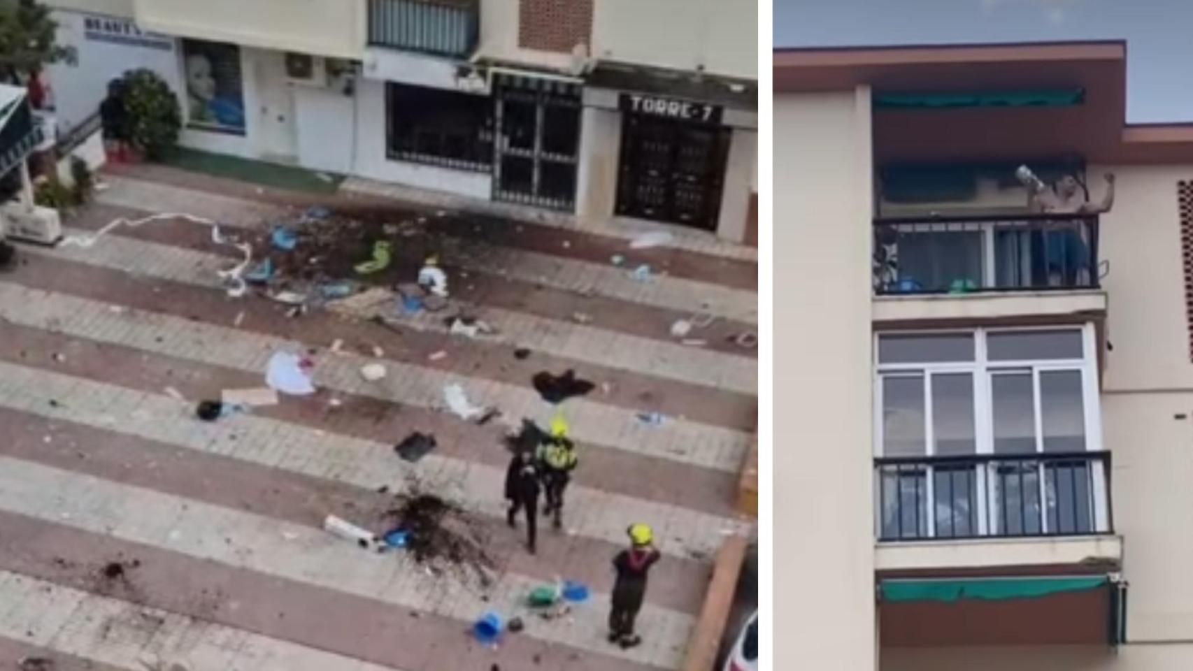 Imágenes del sujeto y todo lo que lanzó.
