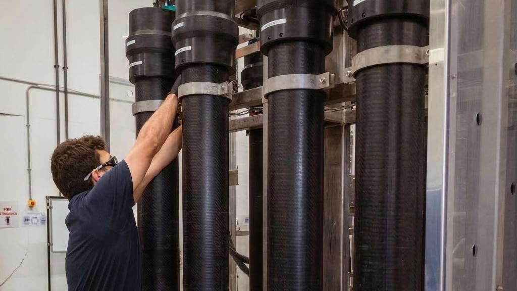 Un conjunto DWE en la planta de fabricación de H2Pro.
