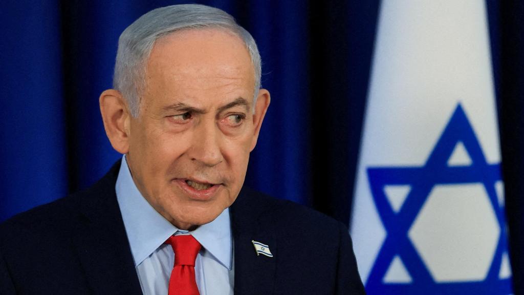 Benjamin Netanyahu durante una rueda de prensa.