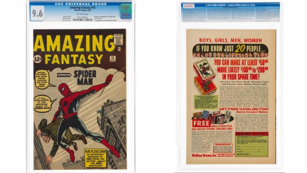 Ejemplar de Amazing Fantasy nº 15 con calificación CGC 9.6