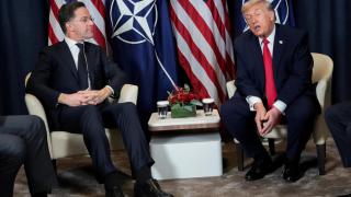 El presidente de Estados Unidos, Donald Trump, mantiene una reunión bilateral con el secretario general de la OTAN, Mark Rutte, en el Foro Económico Mundial (FEM) en Davos, Suiza, el 21 de enero de 2026.