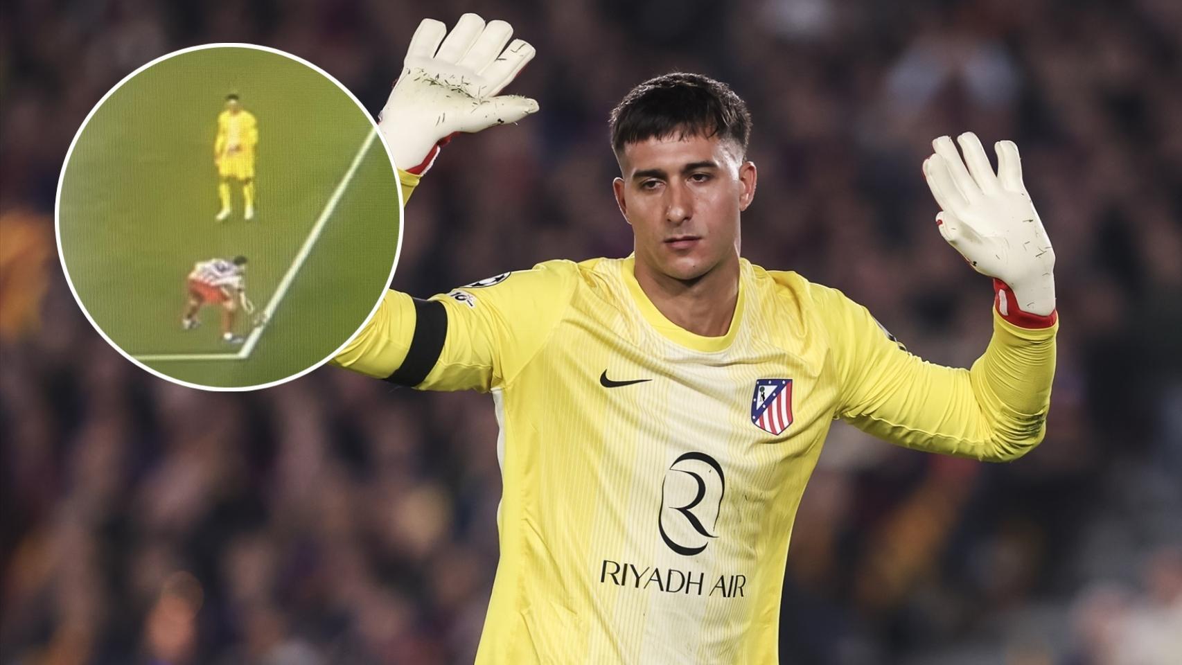 ¿Penalti o malentendido? La mano de Pubill tras un saque de Musso que no se pitó en el Barça - Atleti