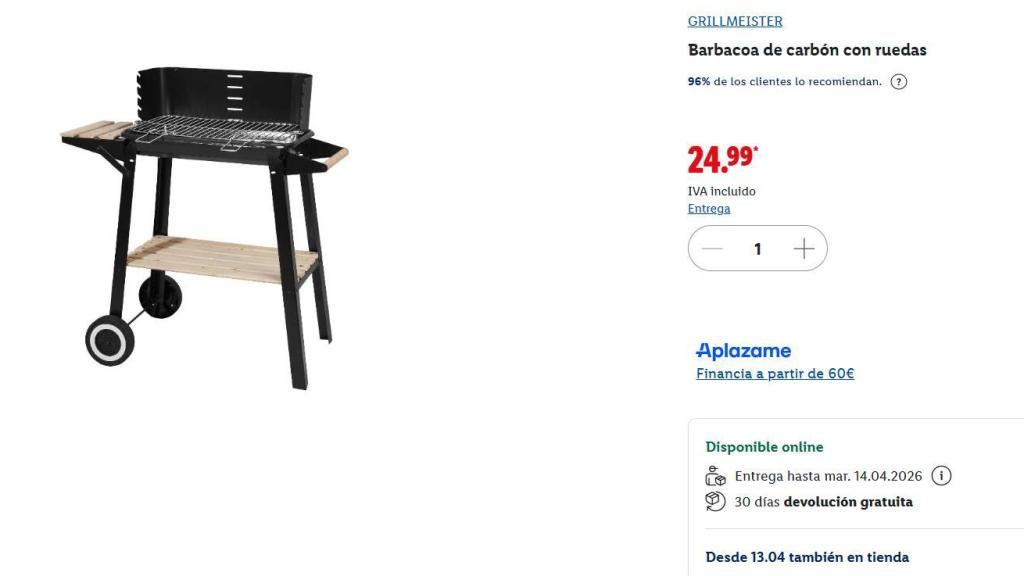 Barbacoa de carbón con ruedas.