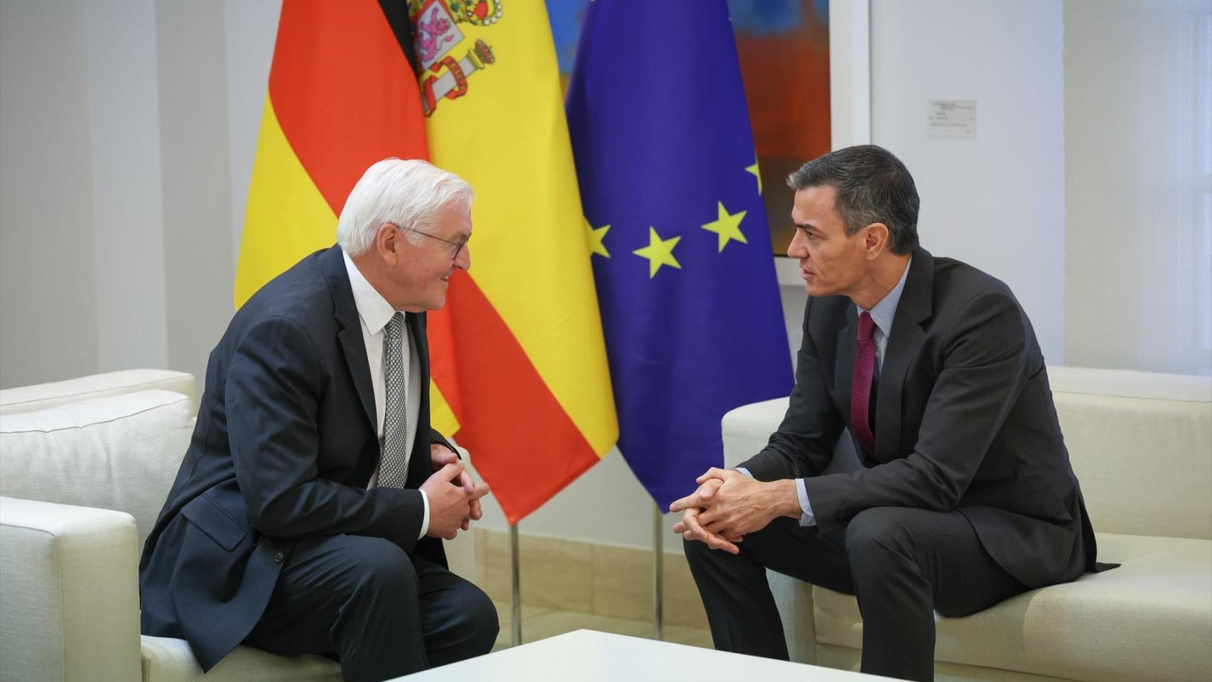 El presidente del Gobierno, Pedro Sánchez, y el presidente federal alemán, Frank-Walter Steinmeier