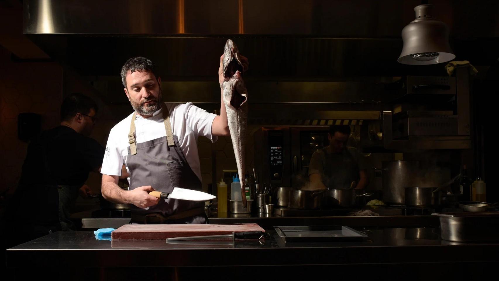 El chef Dani López en su restaurante.