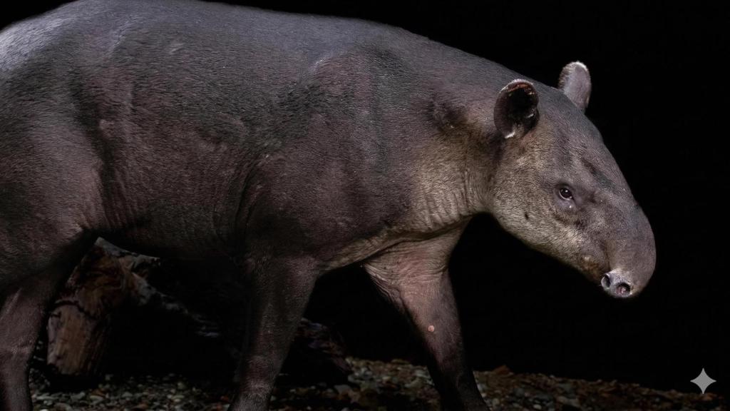 Tapir o danta en el bosque mesoamericano.