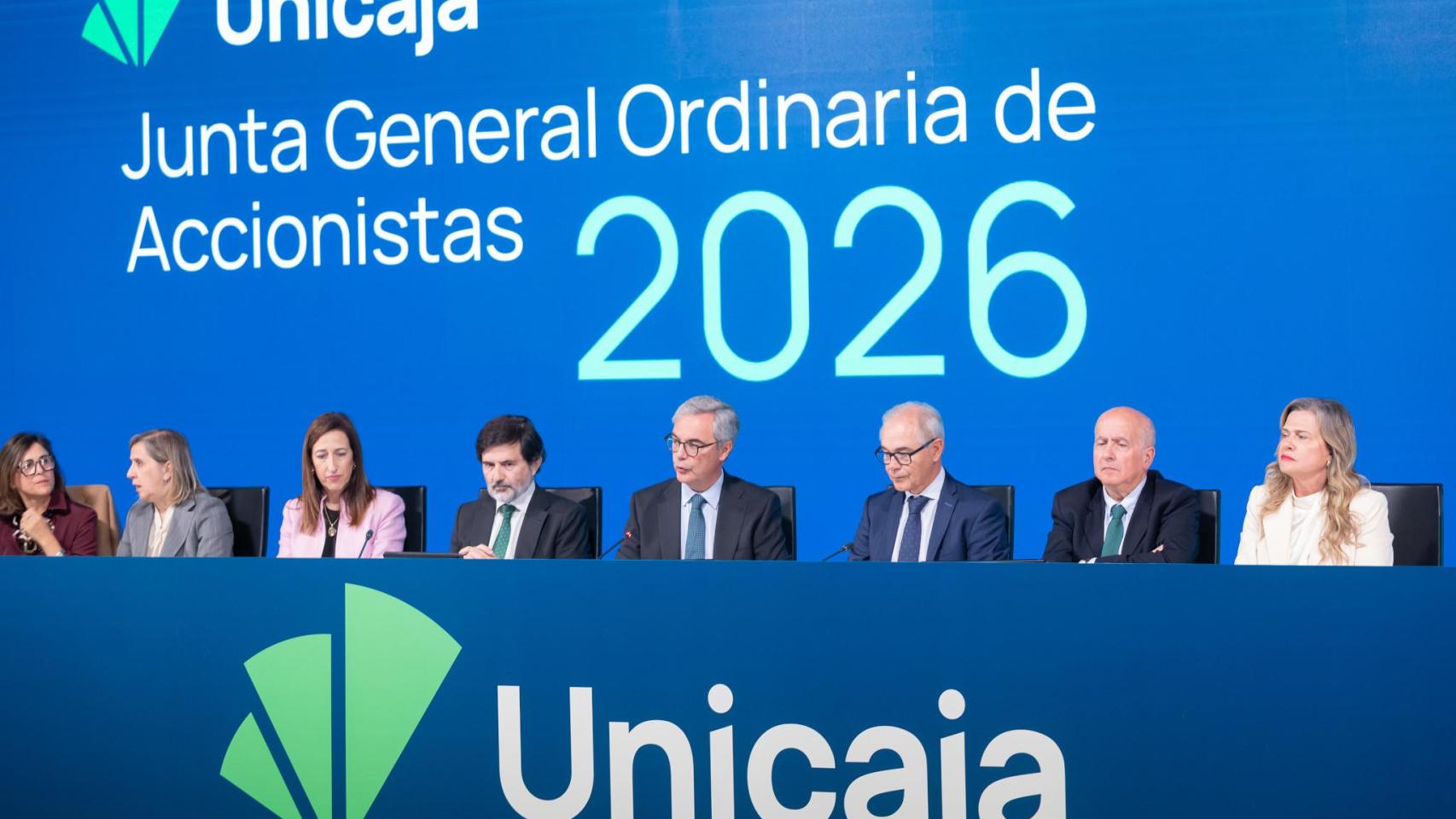 Un momento de la Junta General Ordinaria de Accionistas de Unicaja celebrada este jueves en Málaga.