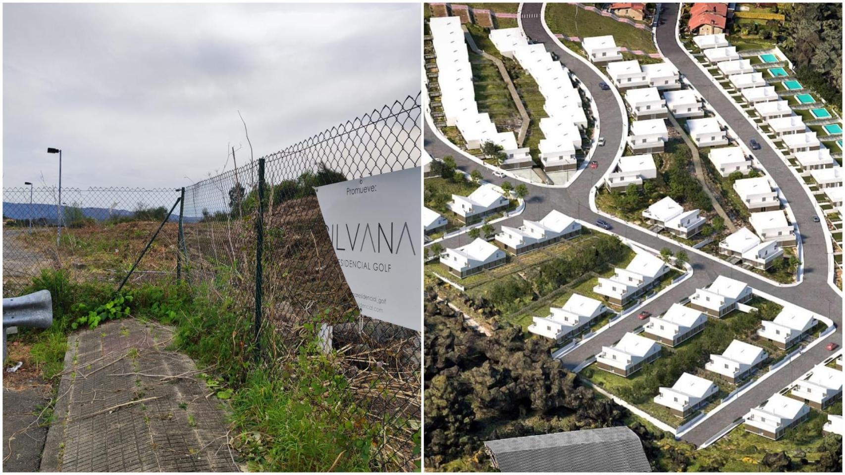 Área sin edificación donde se ampliará Montegolf y recreación virtual de Silvana Residencial Golf.