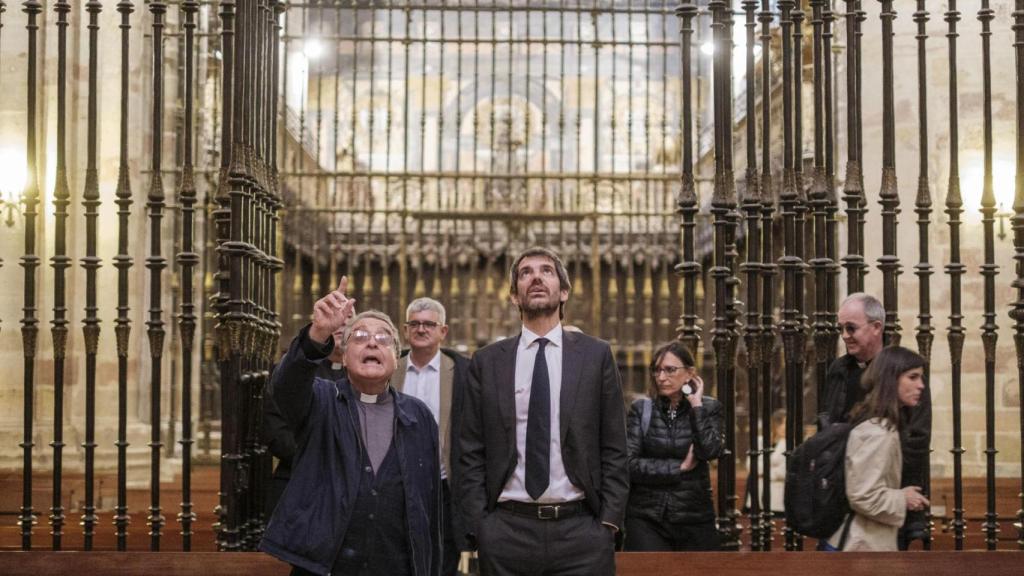 The Minister of Culture, Ernest Urtasun, visited Sigüenza this time to mark the delivery of seized art buildings in Yebes and Pareja, municipalities of the province of Guadalajara, for the Francoist dictatorship. EFE/Nacho Izquierdo
