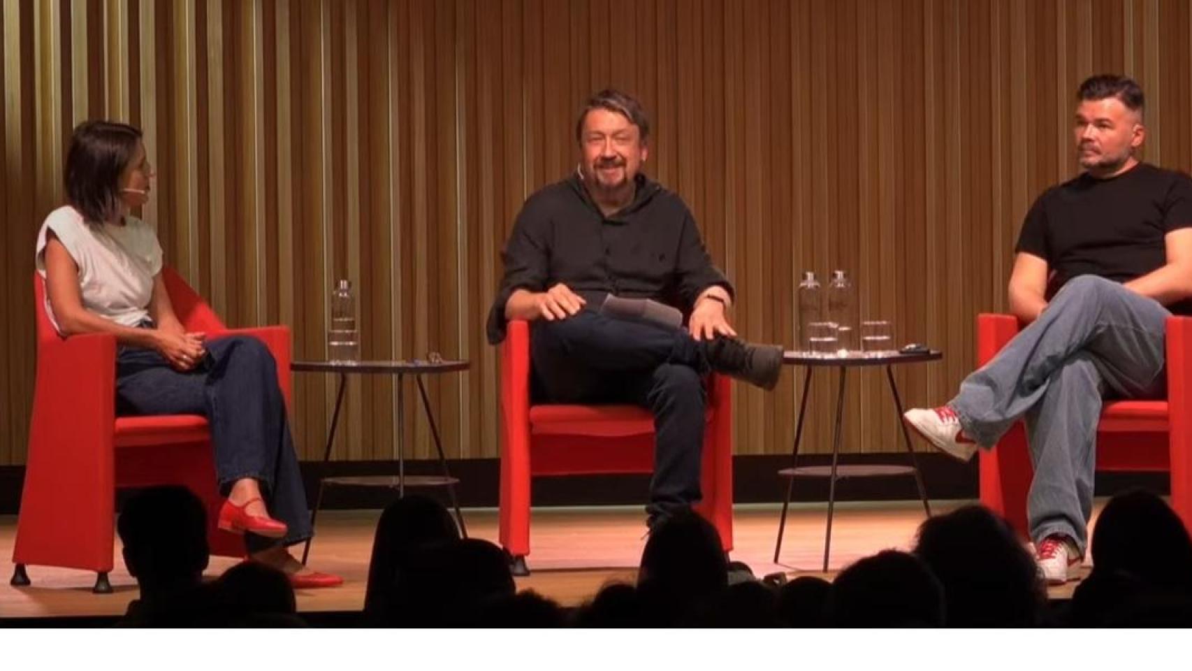 Irene Montero, Xavier Domènech y Gabriel Rufián.