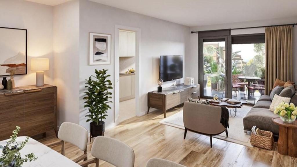 Interior de una de las viviendas de Golden Sobrarbe en Aínsa