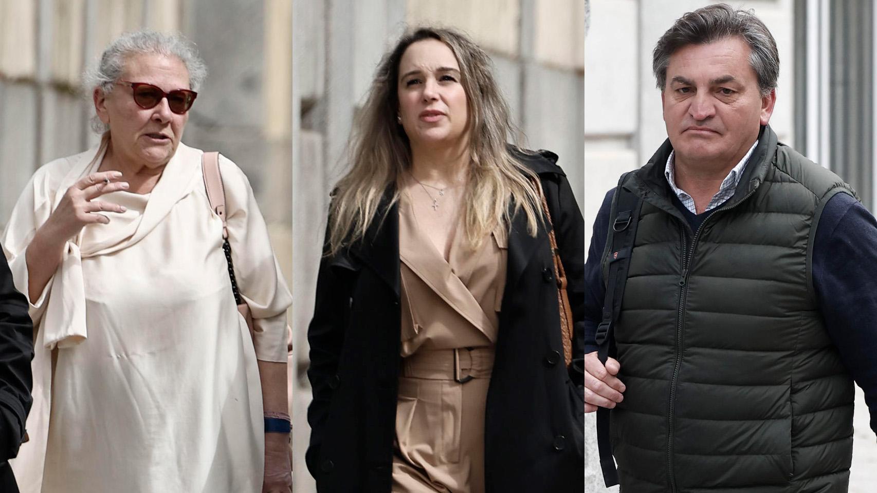Carmen Pano, Leonor González Pano y Álvaro Gallego este jueves en el Tribunal Supremo.