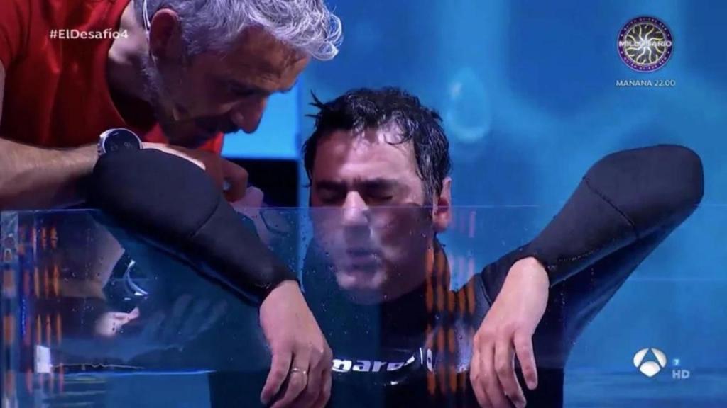 Jesulín, en la prueba de apnea en 'El Reto'.