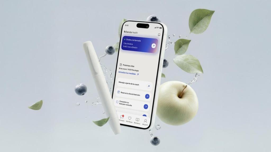 Aplicación de Senda Health, la clínica digital contra la obesidad.