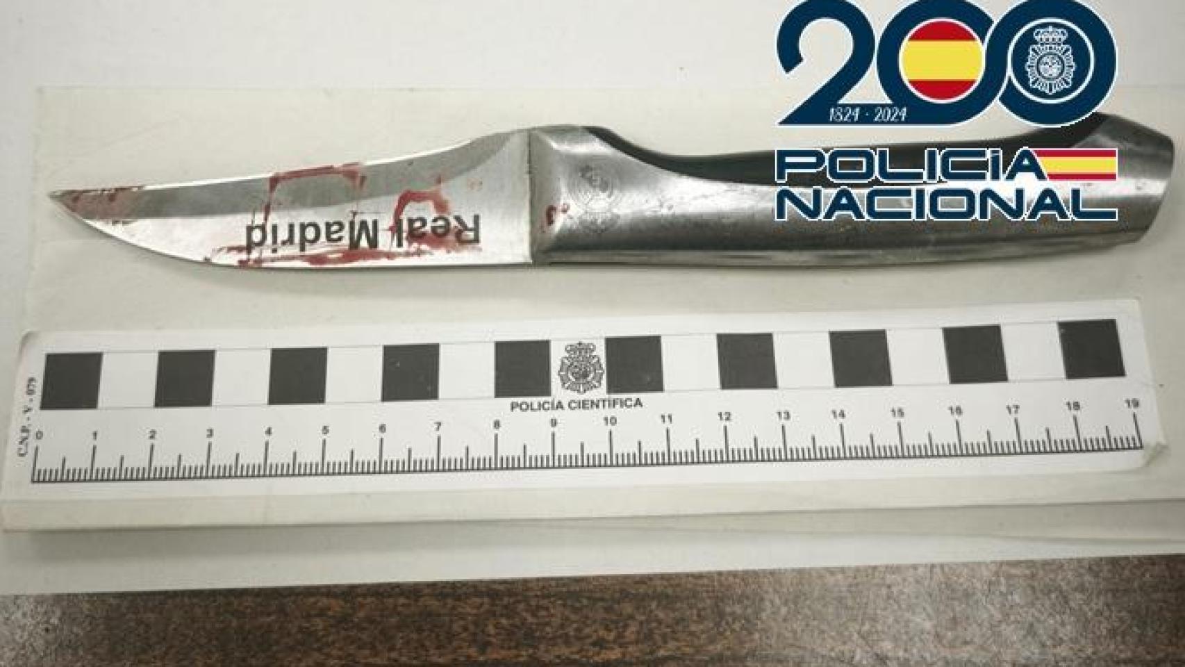 Imagen del arma blanca intervenida.