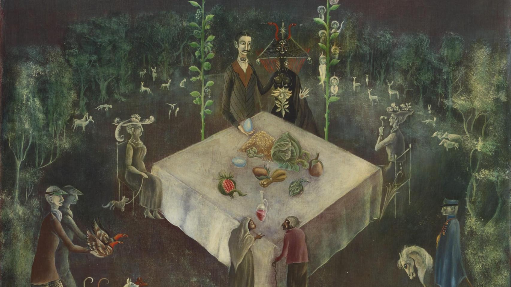 Leonora Carrington: 'Edwardian Hunt Breakfast', 1956. Foto: Estate of Leonora Carrington / ADAGP