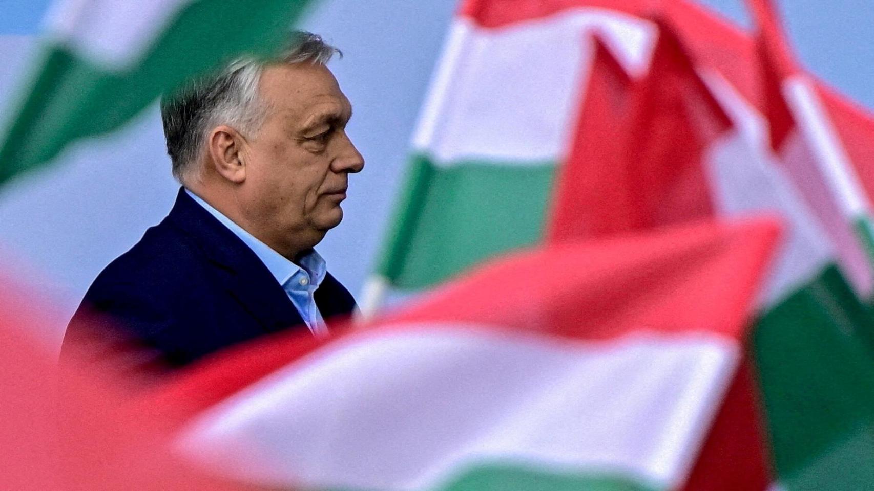 El primer ministro húngaro, Viktor Orbán, durante un acto de campaña