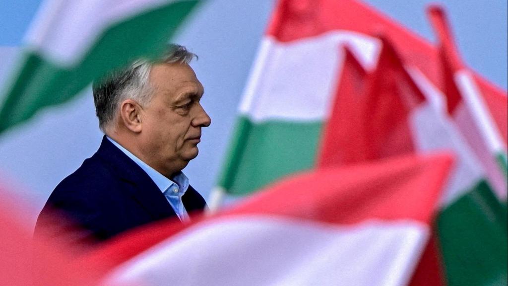 El primer ministro húngaro, Viktor Orbán, durante un acto de campaña