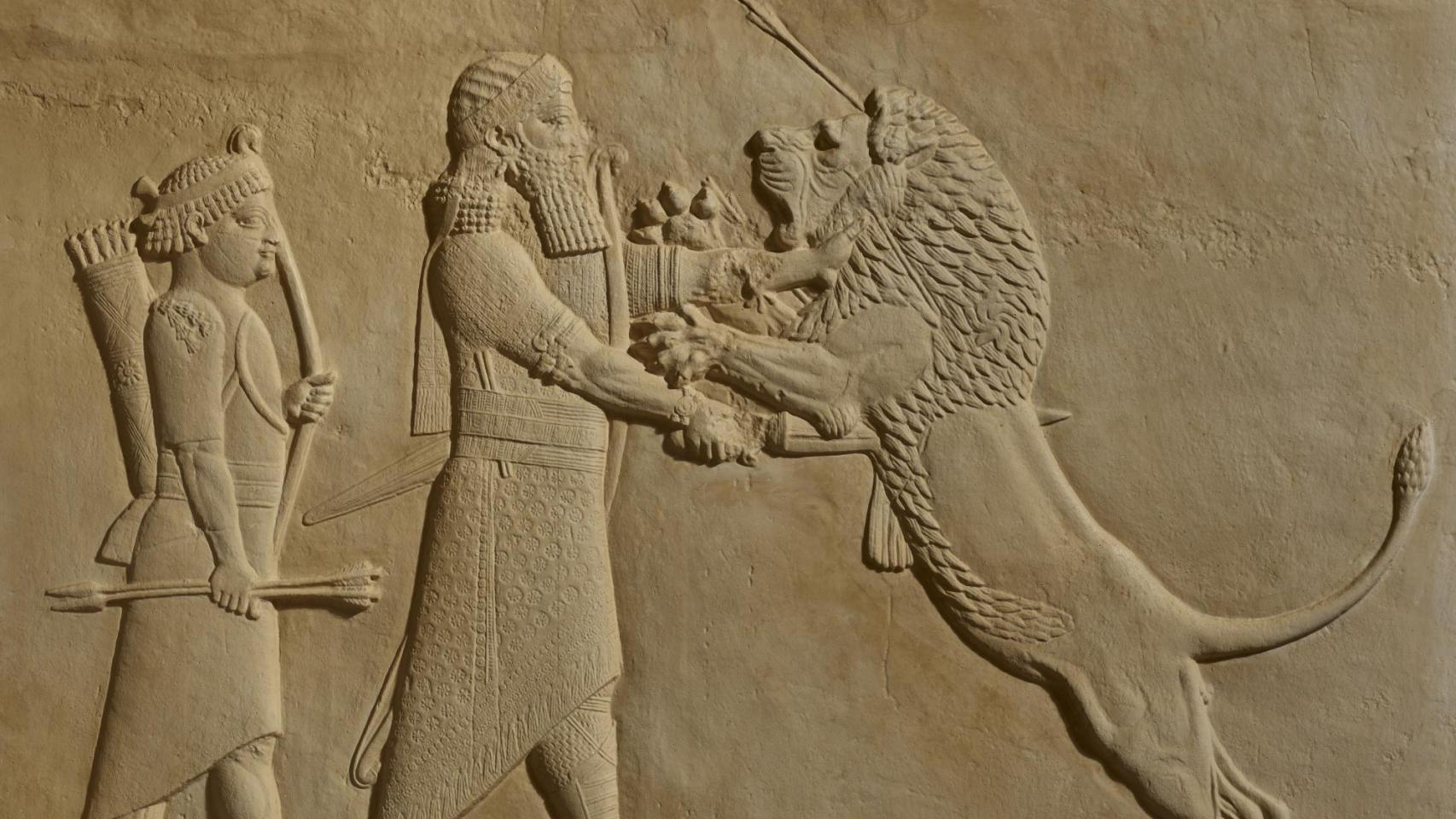 Réplica en resina acrílica de un bajorrelieve mural, 645-640 a. de C. 1856,0909.46 (CRM.2391). Foto:  The Trustees of the British Museum