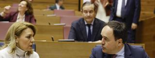 La vicepresidenta primera y consellera de Vivienda, Susana Camarero, junto al presidente de la Generalitat, Juanfran Pérez Llorca. Rober Solsona / EP
