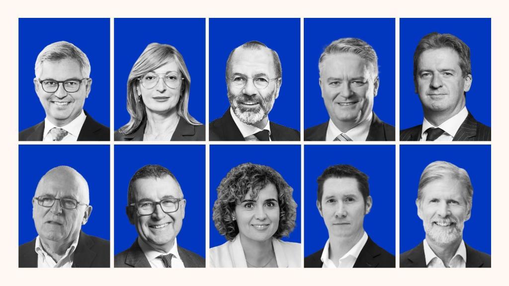 De izda. a dcha. RMagnus Brunner, Ekaterina Zaharieva, Manfred Weber, Mathias Corman, Graeme Downie, Sir Richard Dearlove, Sir Bernard Jenkin, Dolors Montserrat, Jason Rees y Jeff Bullwinkel.