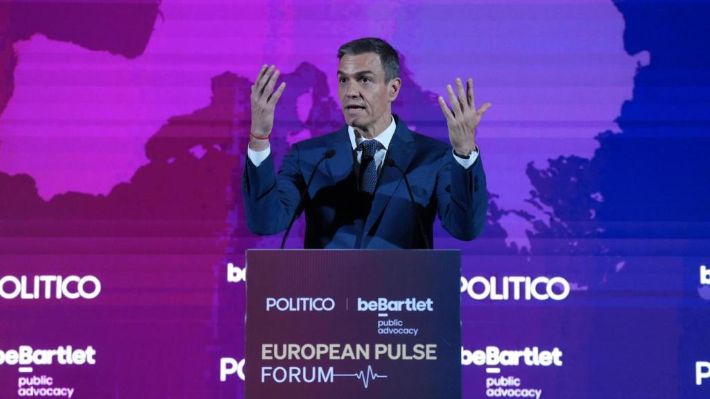 El presidente del Gobierno, Pedro Sánchez, durante su intervención en el European Pulse Forum 2026, en Barcelona.