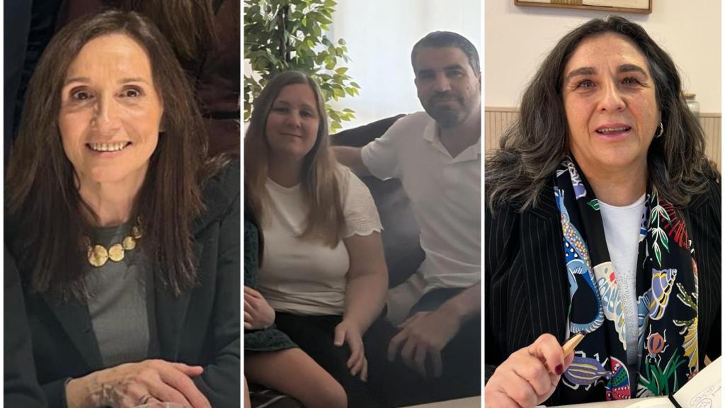 Ana Inigo, directora del IES Goya; Víctor Laguardia y su mujer; Felisa Ferraz, directora del Colegio Sagrado Corazón de Jesús